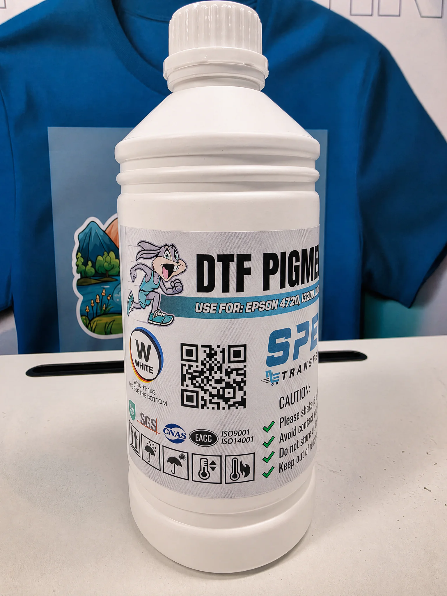 Dtf Pigment Ink (White) 1 White DTF pigment ink 1kg bottle for Epson printers in Austin TX