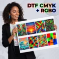 High Color Accuracy DTF Printing CMYK RGBO film sheet displaying precise vibrant colors