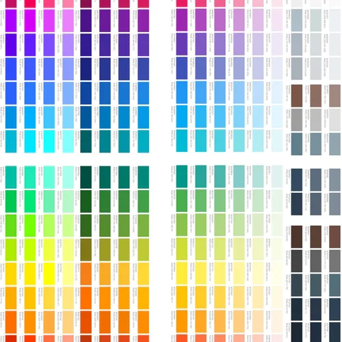 DTF Color Matching Guide chart showing accurate color references for transfers