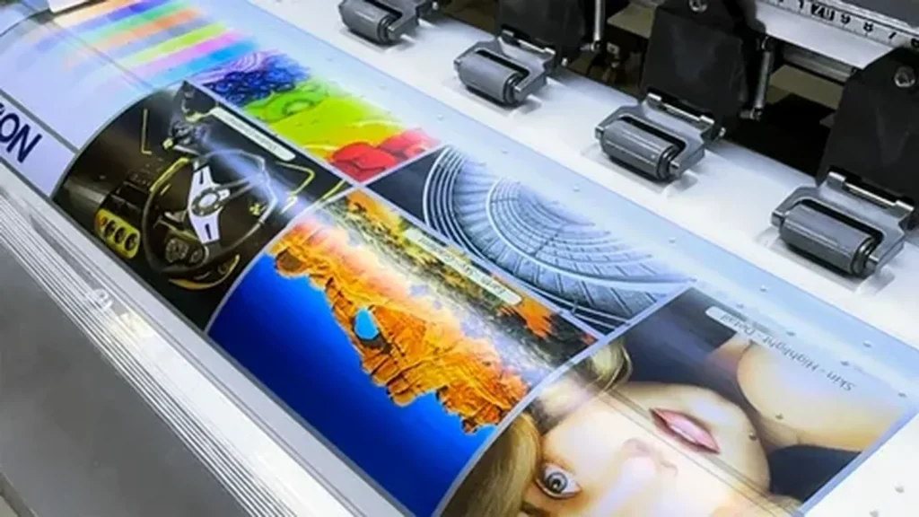 Bulk DTF Transfers texas being printed on a large-format printer, showing vibrant, high-resolution designs for custom apparel production.