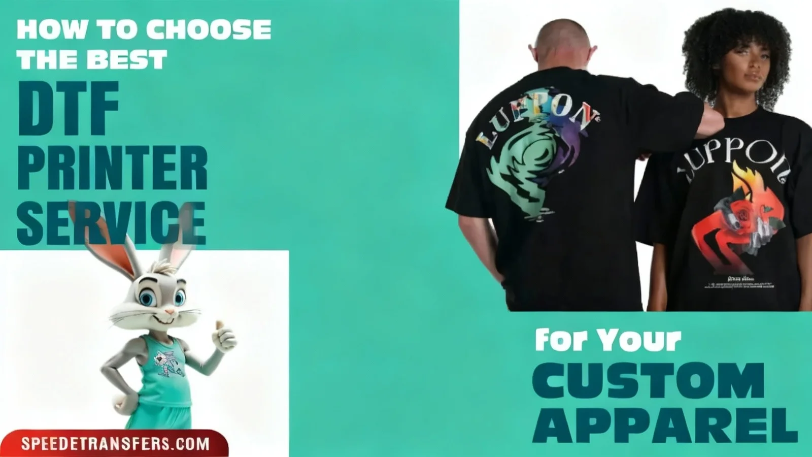 Custom apparel printed using a professional DTF printer service, showing high-quality DTF printer results on t-shirts for custom clothing brands