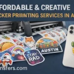 Custom DTF transfers printing guide showing professional transfer production and application for high-quality apparel printing