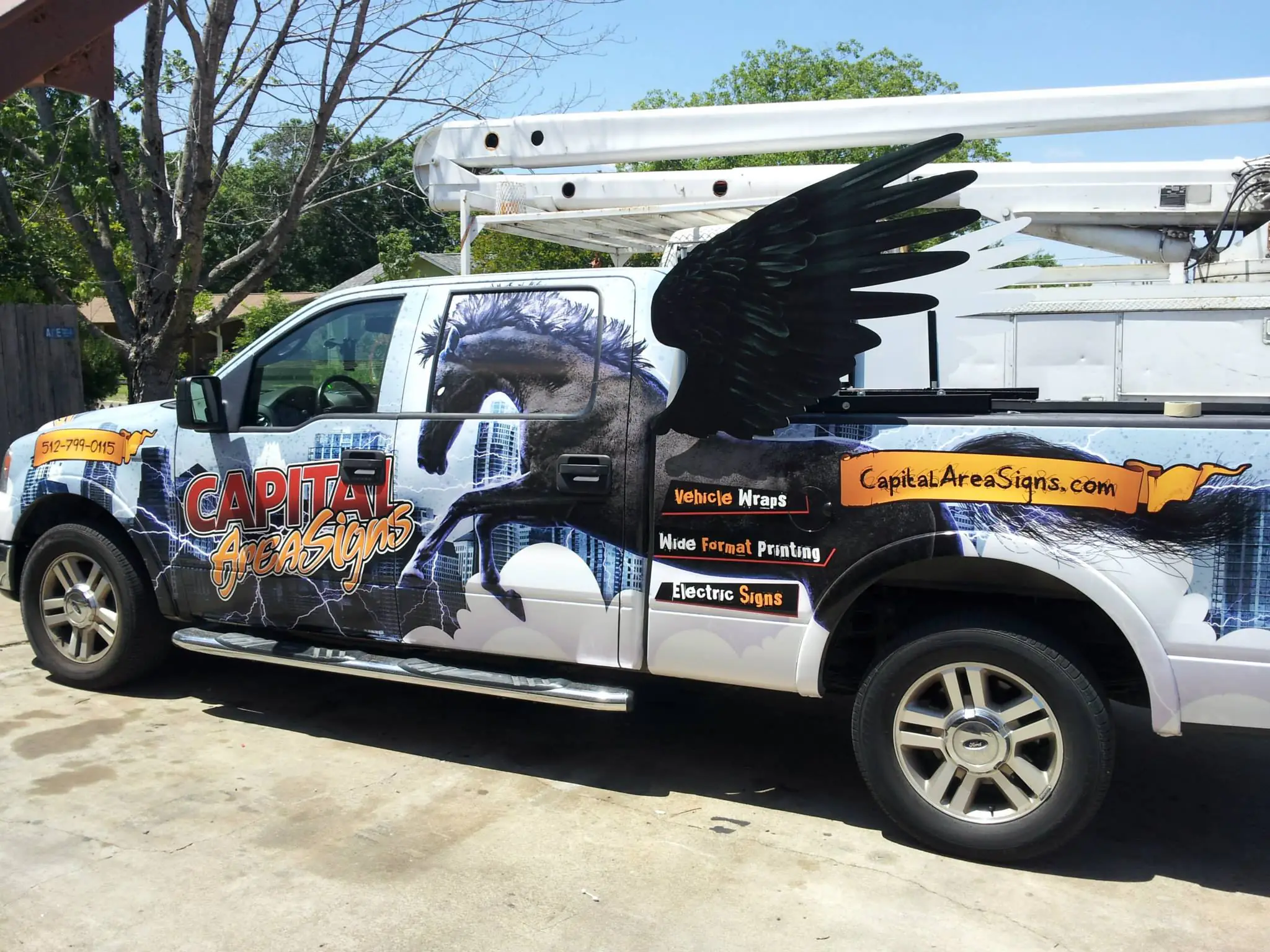 Commercial vehicle wraps Austin TX on a truck with custom vehicle wraps Austin design and branding by SpeedETransfers