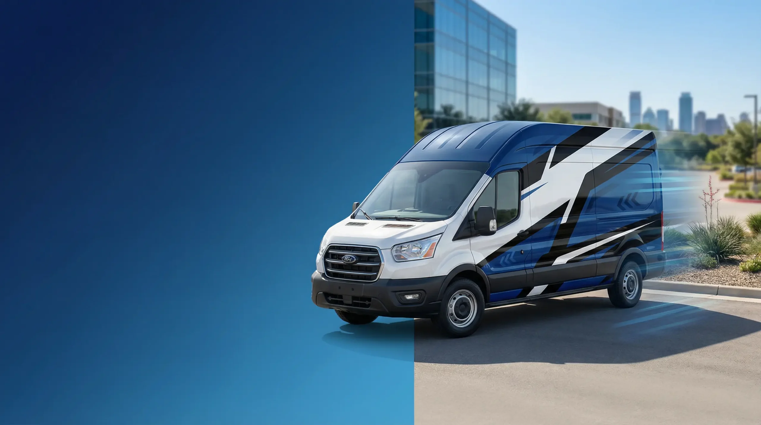 Commercial vehicle wrap installed by SpeedE Transfers Austin TX