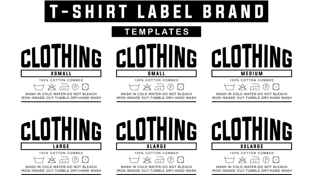 Dtf Transfers For Clothing Brands 2 DTF transfers for clothing brands shirt label size template for apparel production