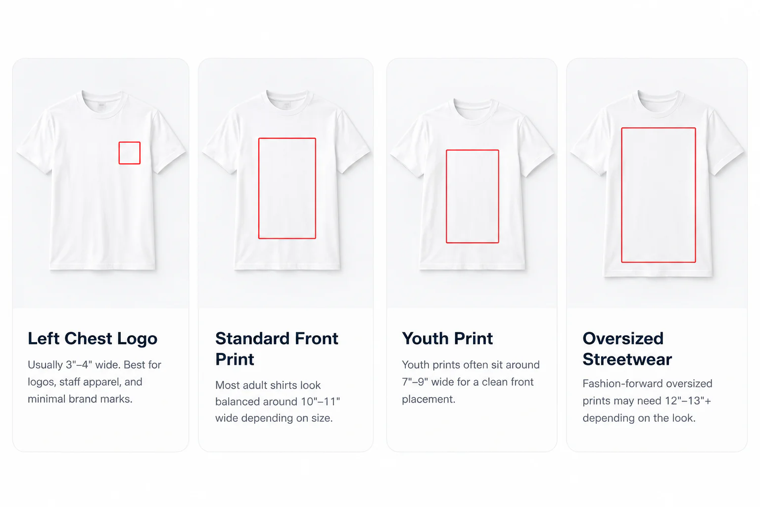DTF Print Placement Examples