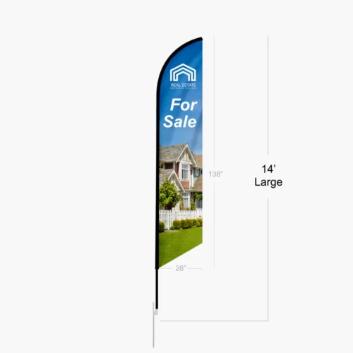 SpeedE Transfers 14 Foot Large Feather Angled Flag Dimensions