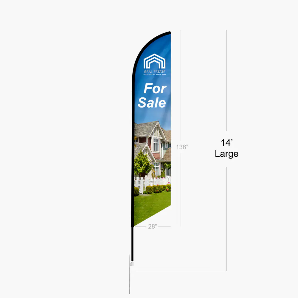 Large feather flag dimensions