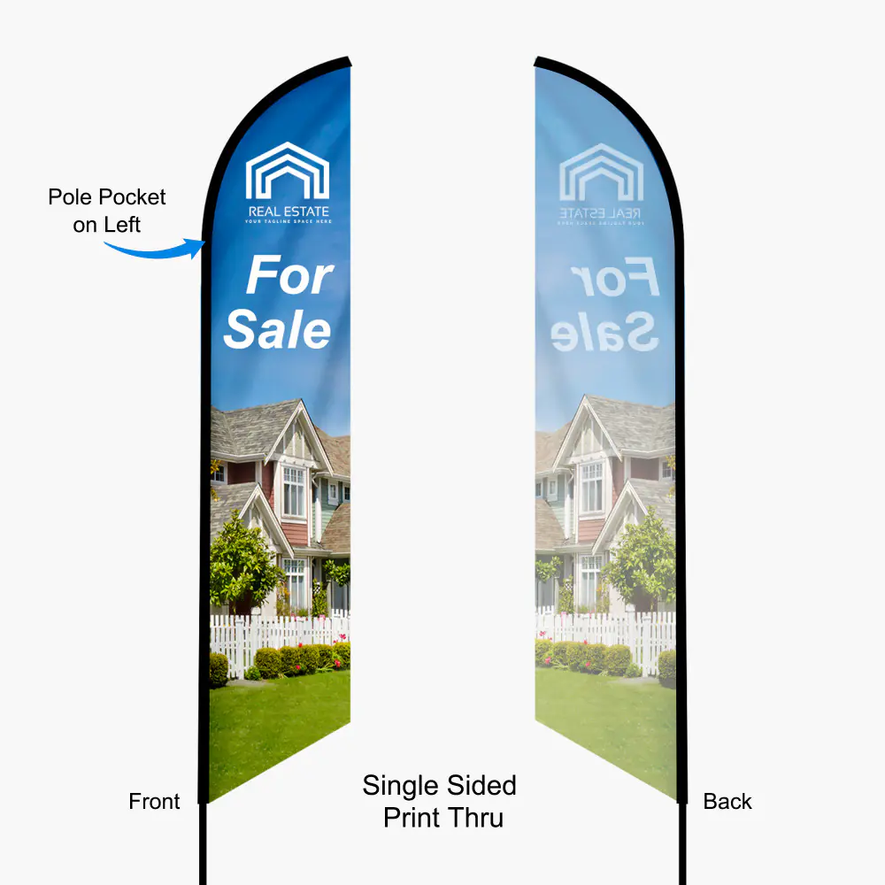 Replacement feather angled flag graphic
