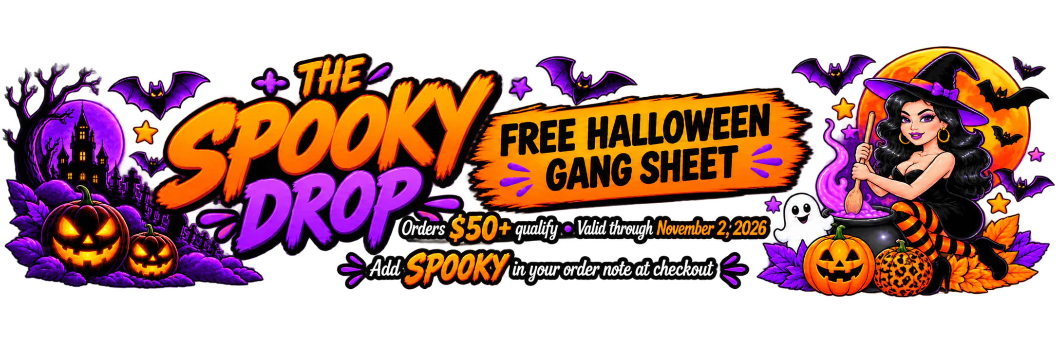 The Spooky Drop - Free Halloween Gang Sheet