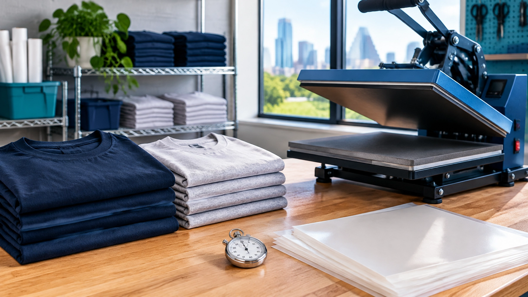 How many shirts can you press in a day depends on measured press and handling time