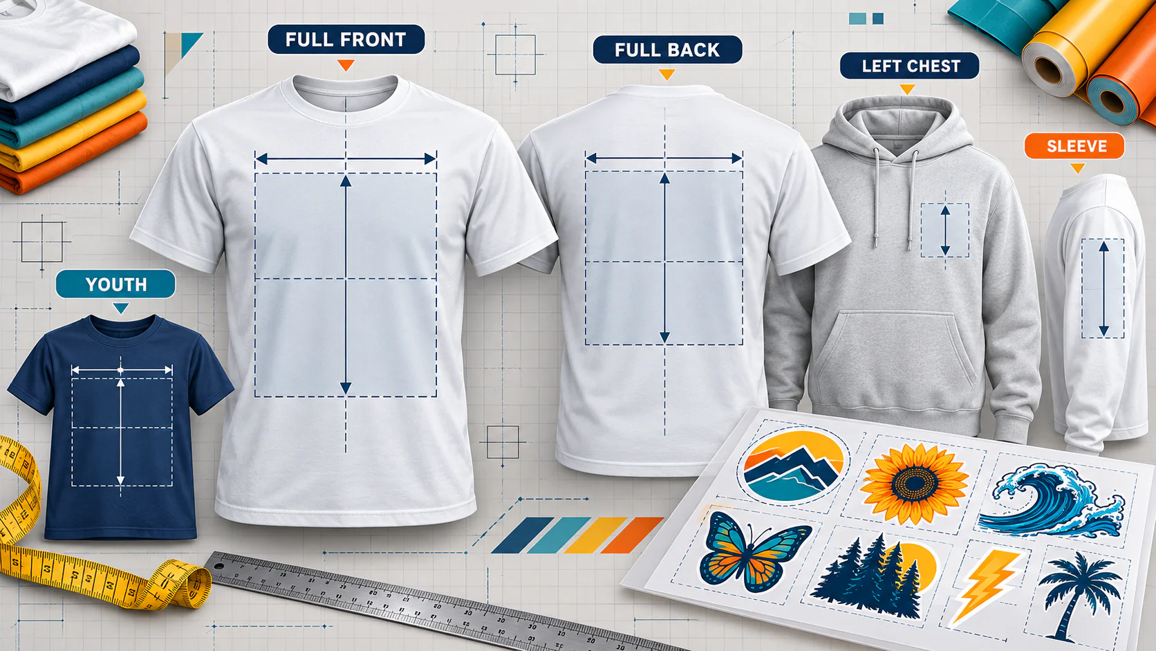 Merchant DTF sizing guide for professional apparel printing